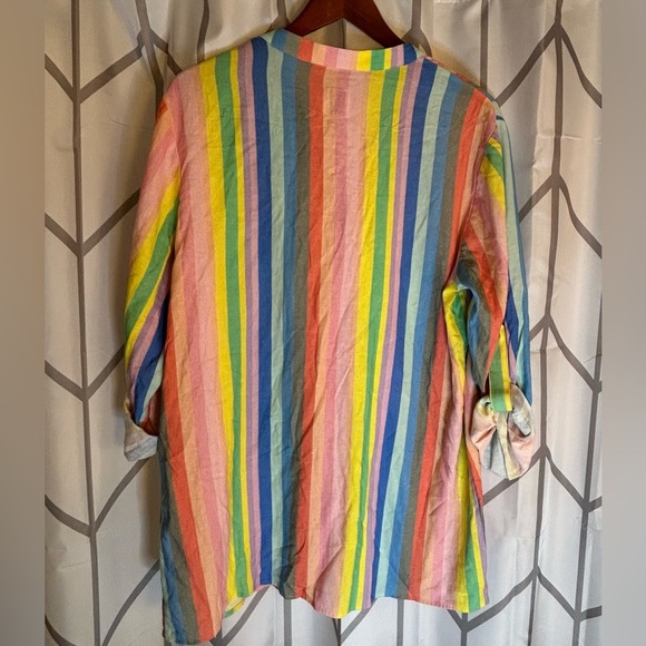 GAP Women's Striped Linen Maternity Button Down Shirt - Picture 5 of 6